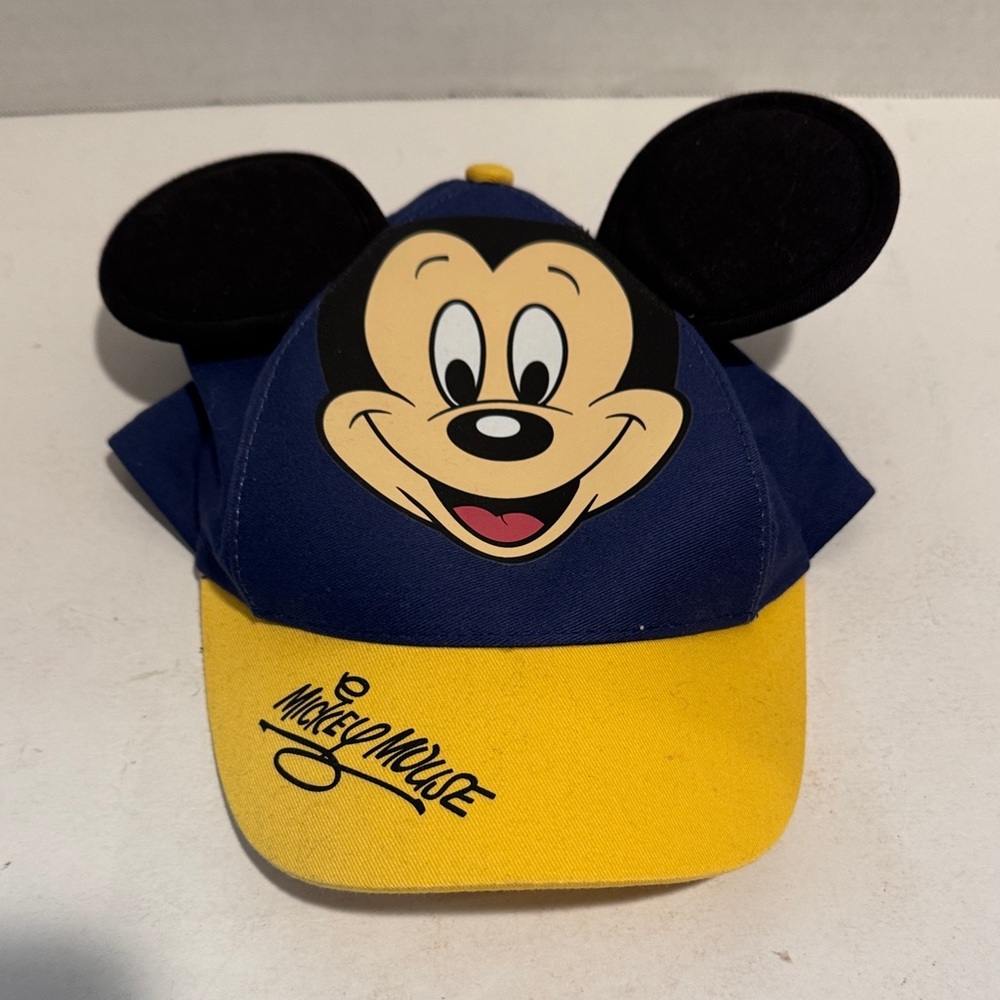Disney Parks Mickey Mouse Blue and Yellow Cap - Youth